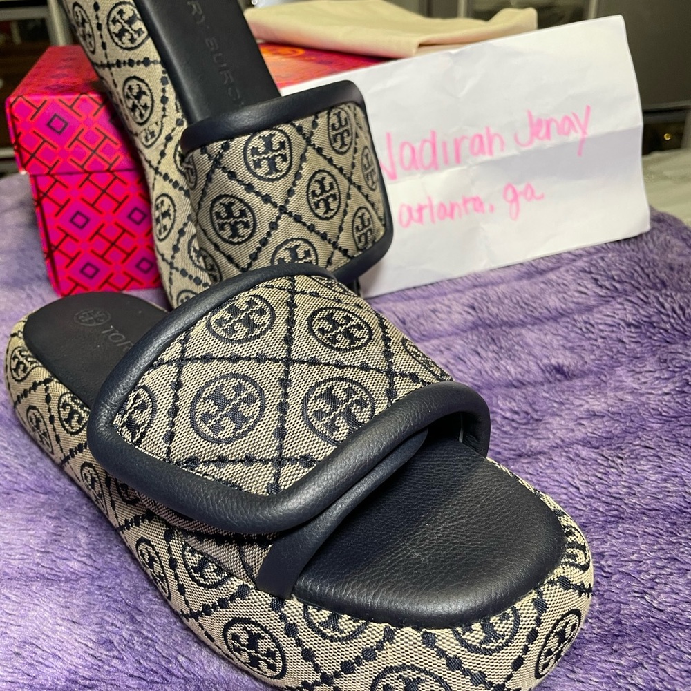 Tory Burch T Monogram bubble slides